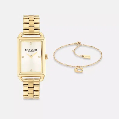 Coach Liz Watch Gift Set, 30 Mm X 22 Mm In Yellow