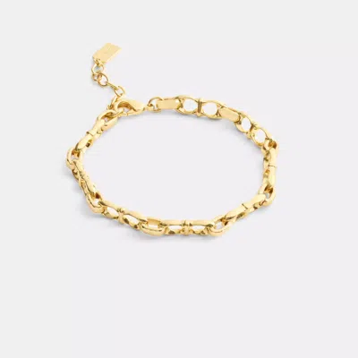 Coach Signature Chain Link Bracelet In Yellow