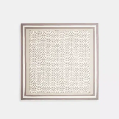 Coach Signature Silk Square Scarf In Sand