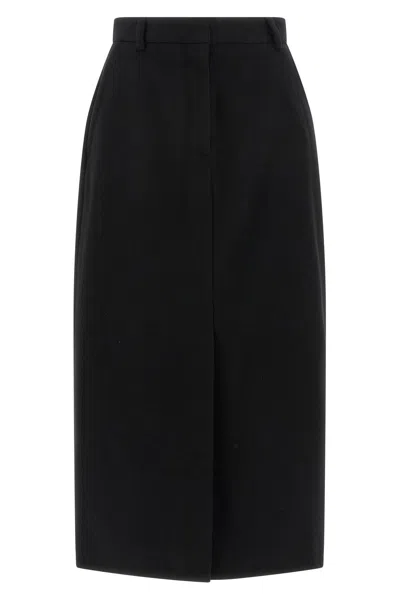 Brioni Violante Slit Detailed Midi Skirt In Black
