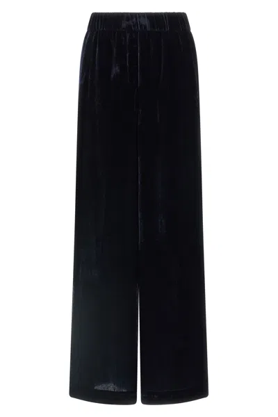 Peserico Soft Touch Velvet Trousers Featuring Pockets In Black