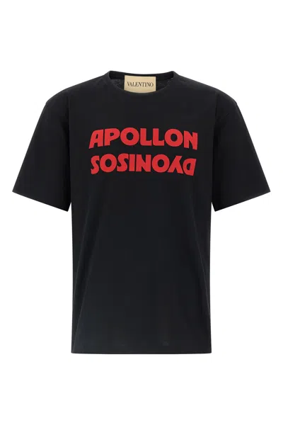 Valentino Garavani Printed Cotton T-shirt In Black