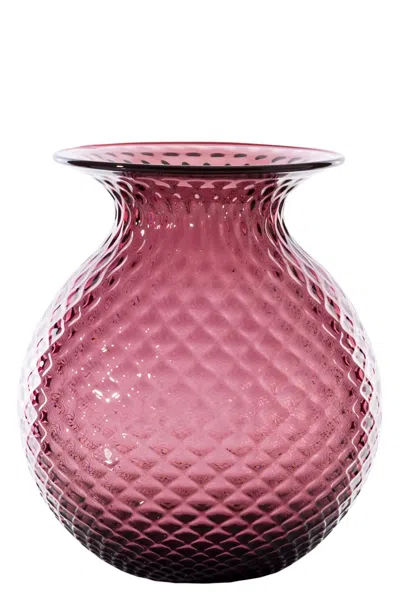 Venini Monofiori Balloton Vases Pink In Purple