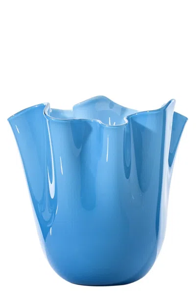 Venini Fazzoletto Vases Blue In Blue