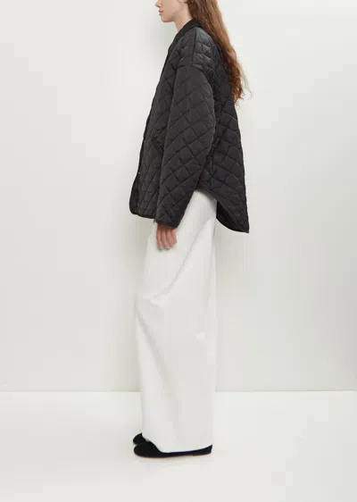 Totême Collared Quilted Poly Jacket In Black