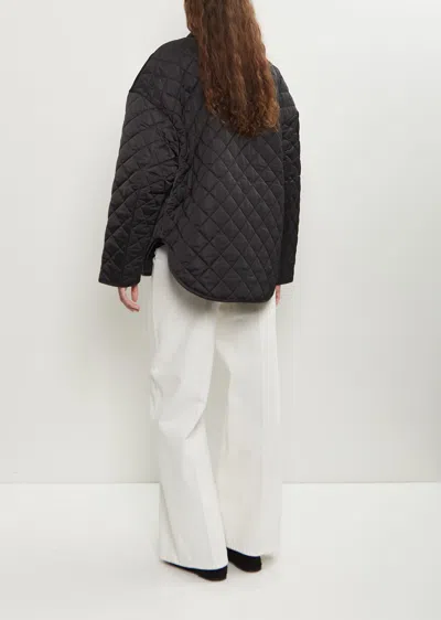 Totême Collared Quilted Poly Jacket In Black