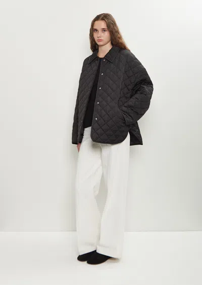 Totême Collared Quilted Poly Jacket In Black
