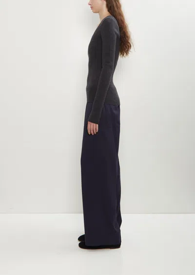 Totême Compact Wool Blend Knit Top In Gray