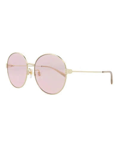 Pre-owned Gucci Women's  Round Oval Sunglasses In Gold Gold Pink (gg1281sk/30013957/004)