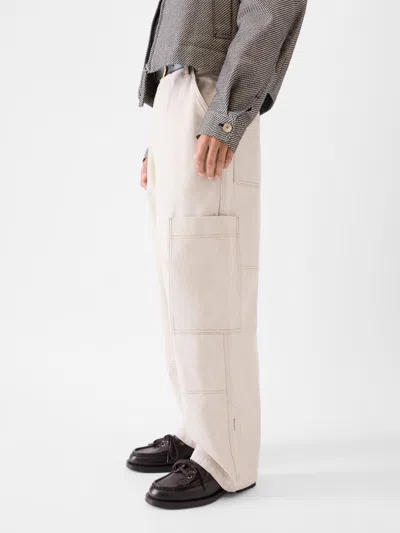 Jacquemus Cargo Trousers With Pockets And Loops In Neutral