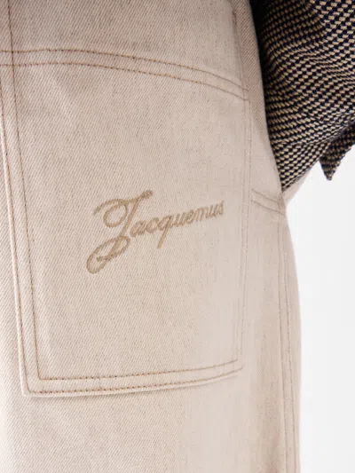 Jacquemus Cargo Trousers With Pockets And Loops In Neutral