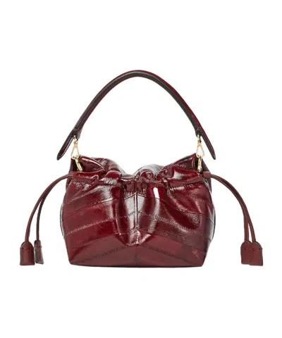 Fendi Burgundy Inlaid Hagfish Leather Mini-bag In Burgundy