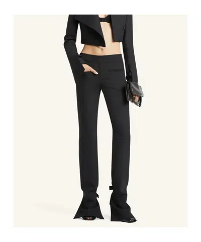 Courrèges Ankle Band Bootcut Trousers In Black