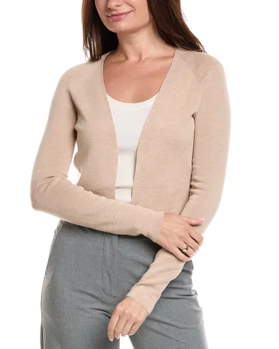 Lafayette 148 New York Open Wool Cardigan In Neutral
