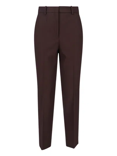 Incotex Straight-leg Trousers With Mid-rise Elastic Waistband And Tailored Finish In Brown