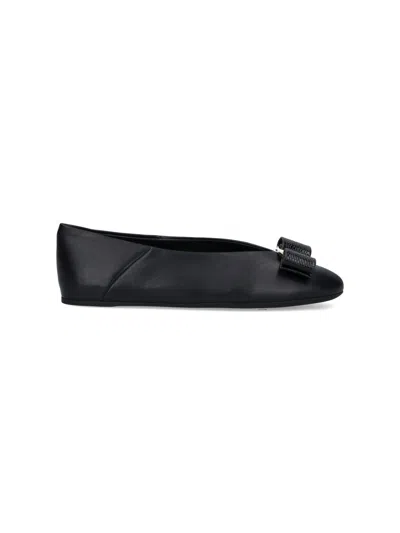 Ferragamo Vanna Ballet Flats In Black