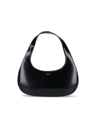 Coperni Curved Glossy Top Handle Bag In Black