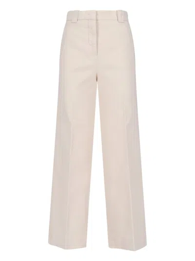 Incotex Wide-leg Cotton Trousers With Tailored Finish In Neutral