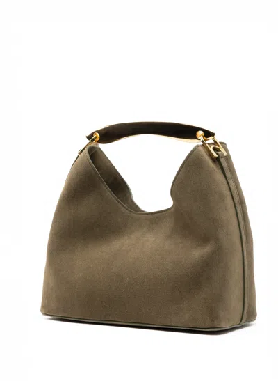 Elleme Small Boomerang Metal-handle Leather Bag In Blue