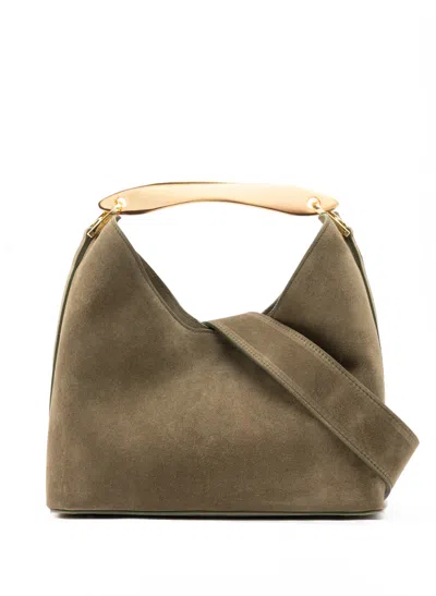 Elleme Small Boomerang Metal-handle Leather Bag In Blue