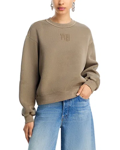 Alexander Wang T Alexanderwang. T Essential Terry Sweatshirt In Brown