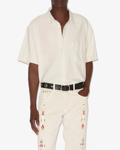 Isabel Marant Iggy Button Up Shirt In Ecru In White