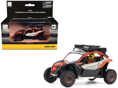 Brp Models Can-am Maverick X3 X Rs Turbo Rr Sand Version Chalk Gray And Magma Red With Driver Figure 1/32 Dieca In Black