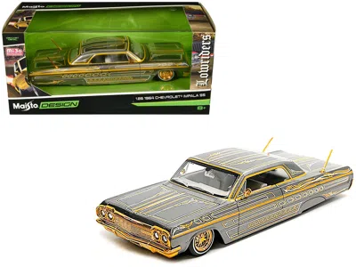 Maisto 1964 Chevrolet Impala Ss Lowrider Gray Metallic With Gold Graphics "lowriders" " Design" Serie In Gray
