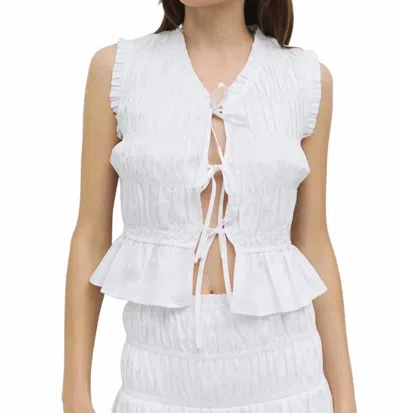 Mod Ref Brenna Bow Top In White In White