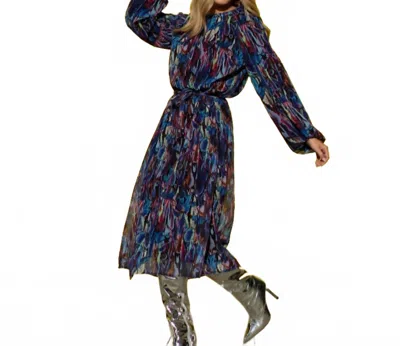 Esteem Couture Julia Maxi Dress In Multicolor In Blue