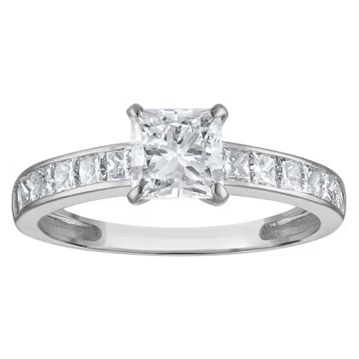 Naturalux 14k White Gold 1.75 Cttw Lab Grown Diamond Ring In Metallic