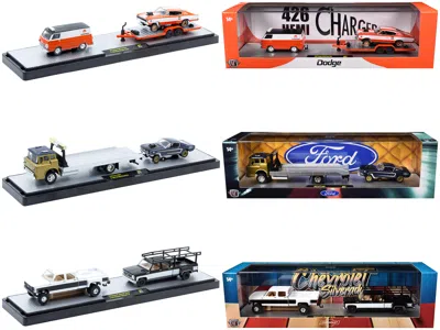 M2 Auto Haulers Set Of 3 Trucks Release 87 Limited Edition To 9600 Pieces Worldwide 1/64 Diecast Models In Multi