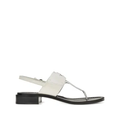 Ferragamo Nya 30 Woman Thong Sandal Off White Size 7 Calfskin In White