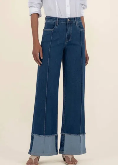 Kut From The Kloth Margo High Rise Wide-leg Denim Jean In Blue In Blue