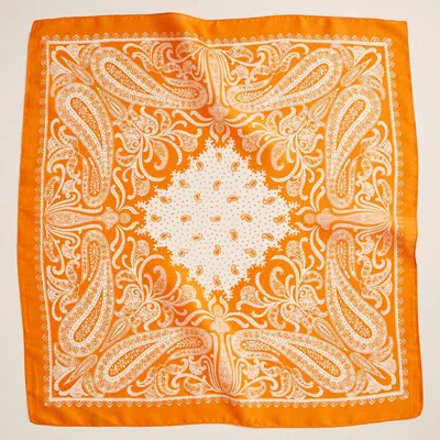 Truedames Abstract Pattern Printed Square Silky Satin Scarf In Gold