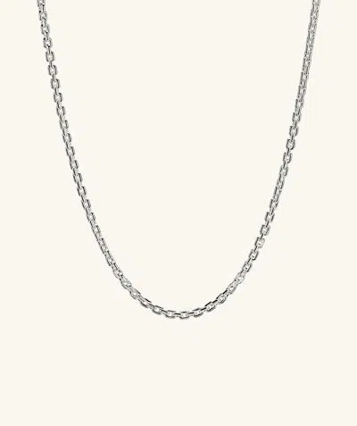 Mejuri Trace Rectangle Chain Necklace In White