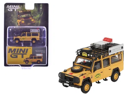 Mini Gt Land Rover Defender 110 Team Turkey "camel Trophy Amazon" (1989) Limited Edition 1/64 Diecast Model  In Yellow