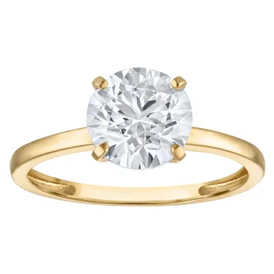 Naturalux 14k Yellow Gold 2 Ct Lab Grown Diamond Solitaire Ring In Gold