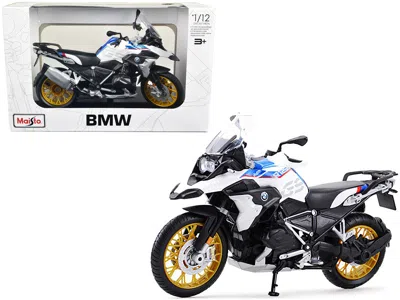 Maisto Bmw R1250 Gs White With Blue And Red Stripes 1/12 Diecast Motorcycle Model By  In Black