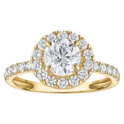 Naturalux 14k White Gold 1.65 Cttw Lab Grown Diamond Halo Ring In Gold