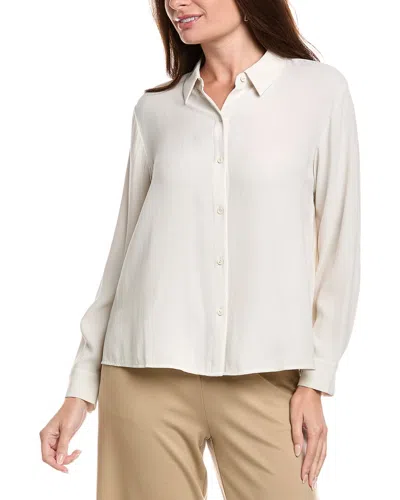 Eileen Fisher Petite Classic Collar Silk Shirt In White