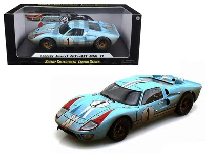 Shelby Collectibles 1966 Ford Gt-40 Mk Ii #1 Light Blue Miles - Hulme Le Mans (dirty Version) 1/18 Diecast Model Car By  In Multi
