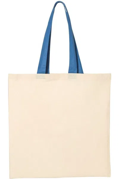 Q-tees Economical Tote With Contrast-color Handles In Multi
