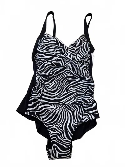 Gabar Women's Zebra Print One Piece Swimsuit In Black/white Zebra In Black