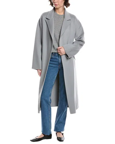 Theory Wool Blend Robe Coat In Gray