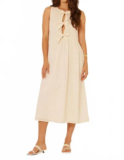 Bila77 Gibson Bow Midi Dress In Gardenia In Neutral