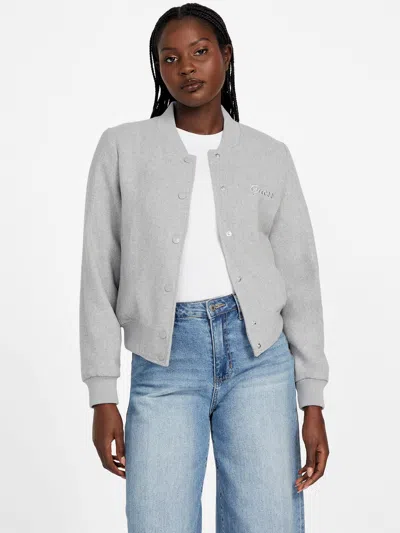 Guess Factory Sophia Flight Crop Jacket In Gray