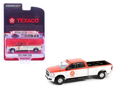 Greenlight 2023 Ram 2500 Pickup Truck "texaco" Orange And White "texaco Special Edition" Series 1 1/64 Diecast  In Orange