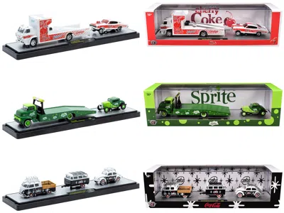 M2 Auto Haulers "soda" Set Of 3 Pieces Release 36 Limited Edition To 8000 Pieces Worldwide 1/64 Diecast In Multi