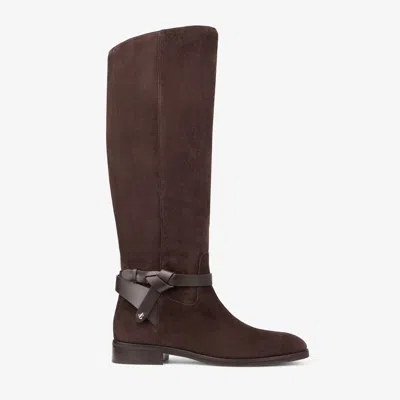Jimmy Choo Lawton Knee Boot Flat In Brown